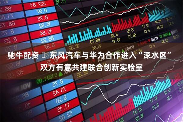 驰牛配资 ​东风汽车与华为合作进入“深水区” 双方有意共建联合创新实验室