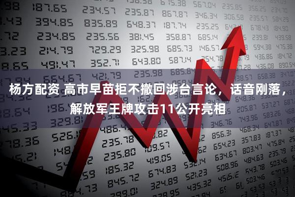 杨方配资 高市早苗拒不撤回涉台言论，话音刚落，解放军王牌攻击11公开亮相