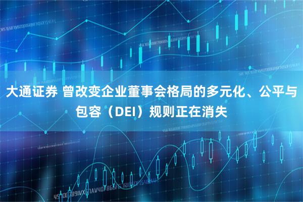 大通证券 曾改变企业董事会格局的多元化、公平与包容（DEI）规则正在消失